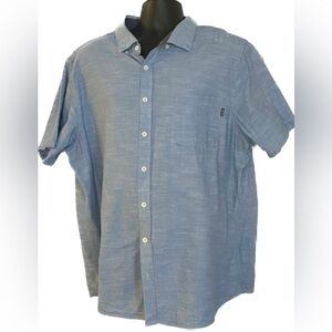 Hurley BLU Casual Short Sleeve Button Up, XXL Winter Sale